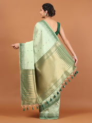 Woven Border Booti Art Silk Saree