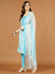 Neck Patti Printed Cotton Unstitched Suit Piece With Dupatta