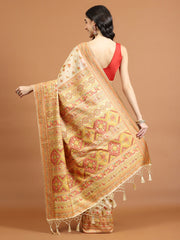 Zari Border Booti Art Silk Woven Saree