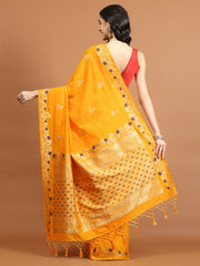 Zari Border Booti Art Silk Woven Saree