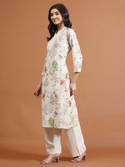 Printed Cotton Blend Kurta With Pants
