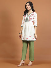 Embroidered Cotton Blend Short Kurti