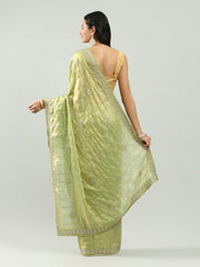 Zari Border Booti Organza Saree