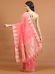 Zari Border Booti Art Silk Woven Saree