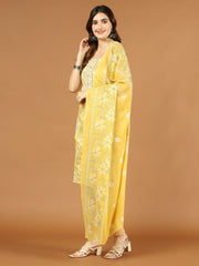 Neck Patti Printed Cotton Unstitched Suit Piece With Dupatta