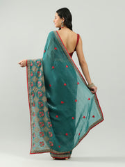 Embroidery Border Organza Saree