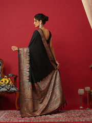 Woven Design Art Silk Black Saree