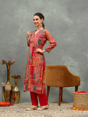 Embroirdred Muslin Kurta With Pants
