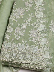 Embroidered Organza Unstitched Suit With Dupatta