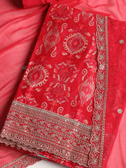 Embroidered Muslin Unstitched Suit With Dupatta