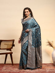 Embroidered Satin Saree