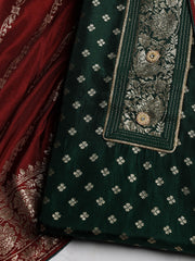 Zari Embroidered Chanderi Unstitched Suit With Dupatta