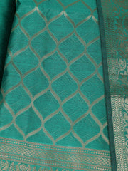 Woven Design Chanderi Unstitched Suit With Pant & Dupatta