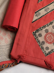 Neck Embroidered Cotton Blend Unstitched Suit With Dupatta
