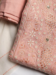 Embroidered Cotton Blend Unstitched Suit With Dupatta