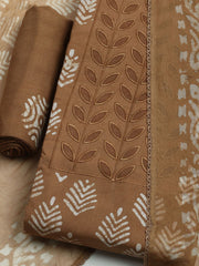 Printed Cotton Blend Unstitched Kurta With Pant & Dupatta