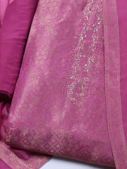 Brocade Chanderi Unstitched Suit With Dupatta