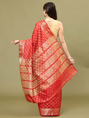 Zari Border Booti Art Silk Woven Saree
