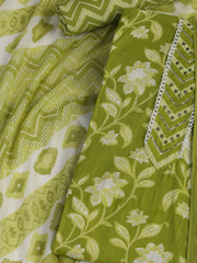 Printed Cotton Blend Unstitched Suit With Dupatta