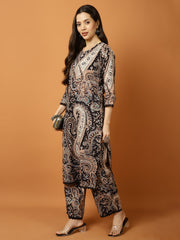 Printed Cotton Blend Kurta With Pants