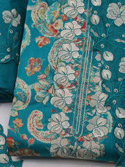 Neck Embroidered Cotton Blend Unstitched Suit With Dupatta