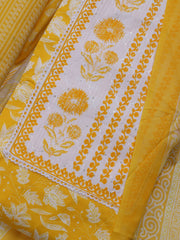 Printed Cotton Blend Unstitched Suit With Dupatta