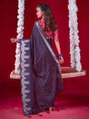 Plain Crepe Saree