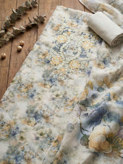 Embroidered Linen Unstitched Suit With Pant