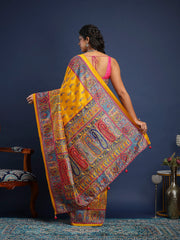 Digital Printed Art Silk Unstitched Suit With Pant & Dupatta