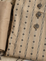Woven Embroidered Cotton Blend Unstitched Suit With Dupatta