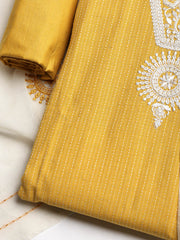 Embroidered Cotton Blend Unstitched Suit With Dupatta