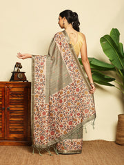 Printed Tussar Saree