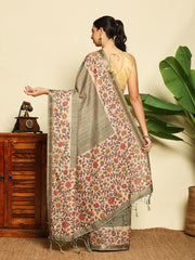 Printed Tussar Saree
