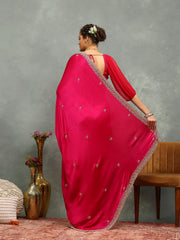 Stone Embroidered Chinon Saree