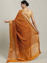 Digital Printed Cotton Blend Woven Saree