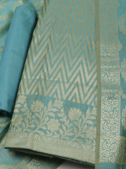 Printed Chanderi Unstitched Suit With Dupatta