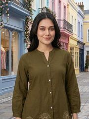 Printed Cotton Blend Kurta With Pant