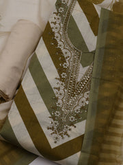 Printed Cotton Blend Unstitched Suit With Dupatta