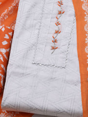 Printed Cotton Blend Unstitched Suit With Dupatta