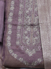 Embroidered Tissue Unstitched Suit With Dupatta
