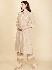 Abstract Printed Cotton Kurta With Pants