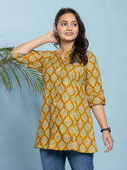 Printed Cotton Blend Short Kurti