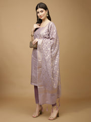 Woven Chanderi Unstitched Suit Piece With Dupatta