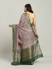 Digital Printed Cotton Blend Woven Saree