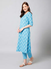 Printed Cotton Kurta Set