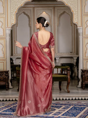 Sequence Embroidery Organza Saree
