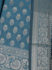 Woven Design Chanderi Unstitched Suit With Pant & Dupatta