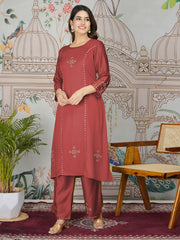 Printed Cotton Blend Kurta With Pants