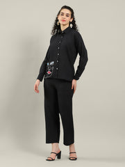 Printed Cotton Blend Kurta With Pants