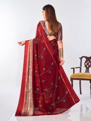 Floral Printed Georgette Saree